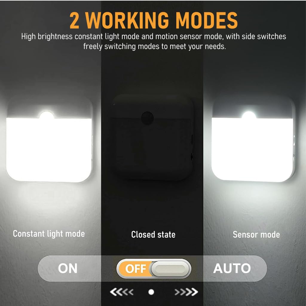 ELEPHANTBOAT Motion Sensor Light for Home Magnet Wall Mounted Cabinet Light with 2 Modes USB Rechargeable LED Night Light Under Cabinet Lights for Kitchen, Travel, Room, Office, Bedroom, Wardrobe ELEPHANTBOAT Motion Sensor Light for Home Magnet Wall Mounted Cabinet Light with 2 Modes USB Rechargeable LED Night Light Under Cabinet Lights for Kitchen, Travel, Room, Office, Bedroom, Wardrobe